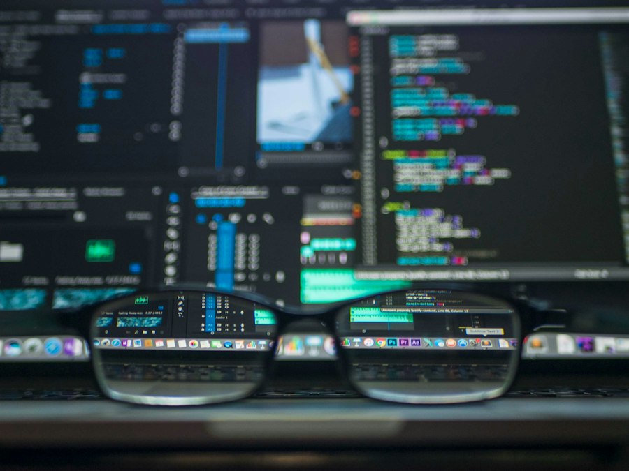Code on a monitor for developer tutorials